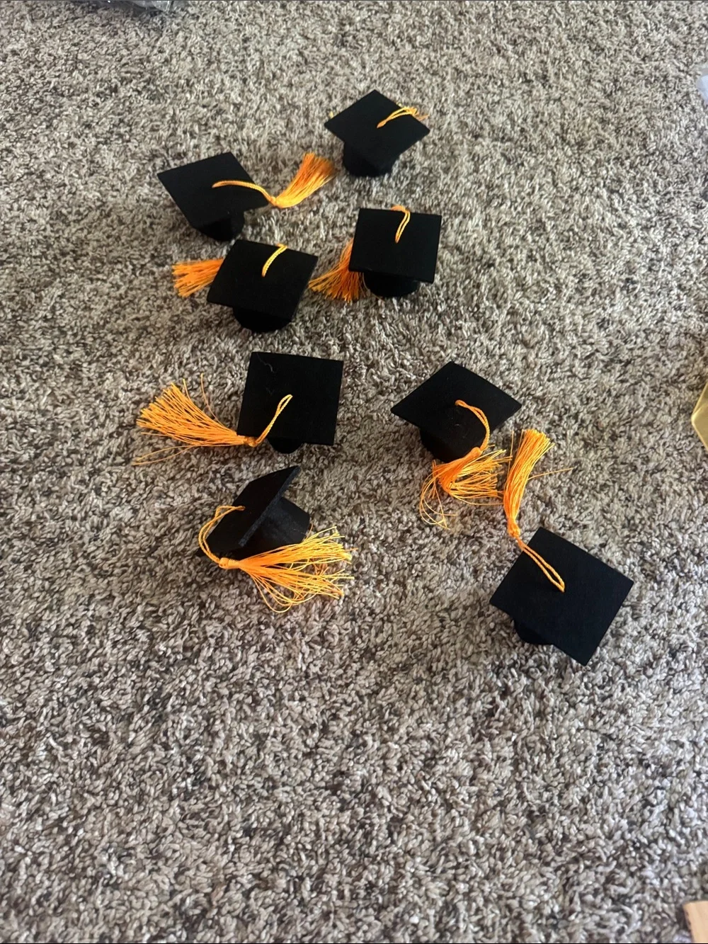 Mini Black Graduation Cap Tassel water bottle Accessory - gold Tassels